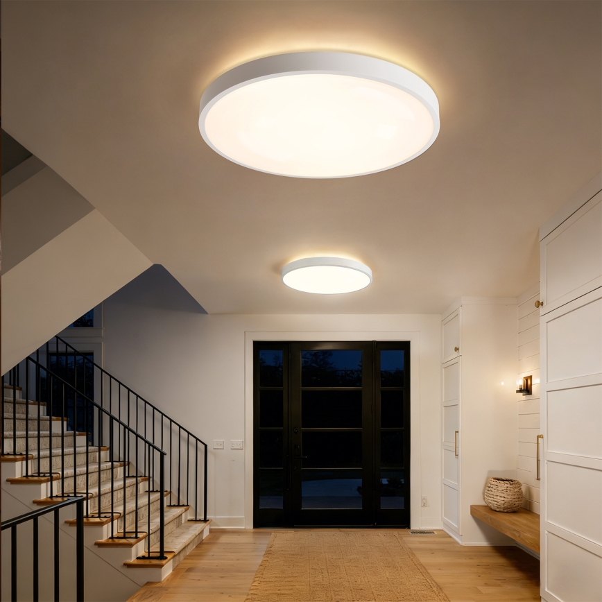 Brilagi - LED стельовий світильник з регулюванням яскравості GLASS POOL DOUBLE LED/80 Вт/230 В 3000–6000 К 60 см білий + пульт дистанційного керування