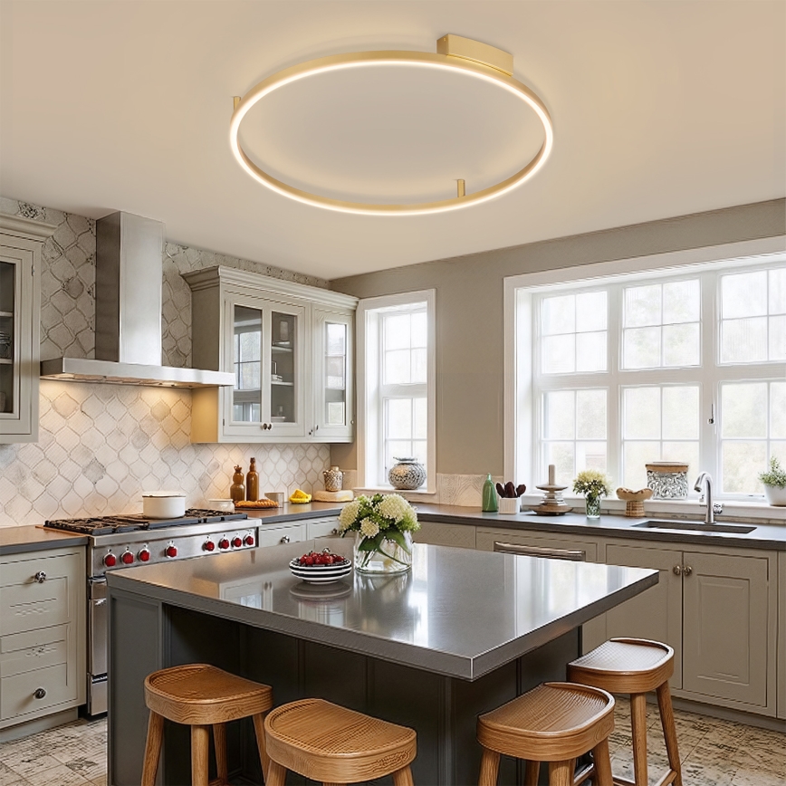 Brilagi - LED димований стельовий світильник PORTOFINO LED/60W/230V 3000-6000K діам. 80 см золотистий + дистанційне керування