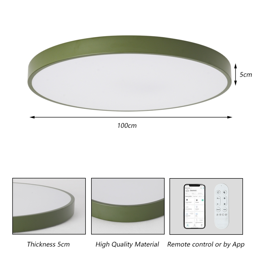 Brilagi - LED-світильник із регулюванням яскравості POOL SMART LED/128W/230V діаметр 100 см 3000-6000K Wi-Fi Tuya + пульт дистанційного керування зелений