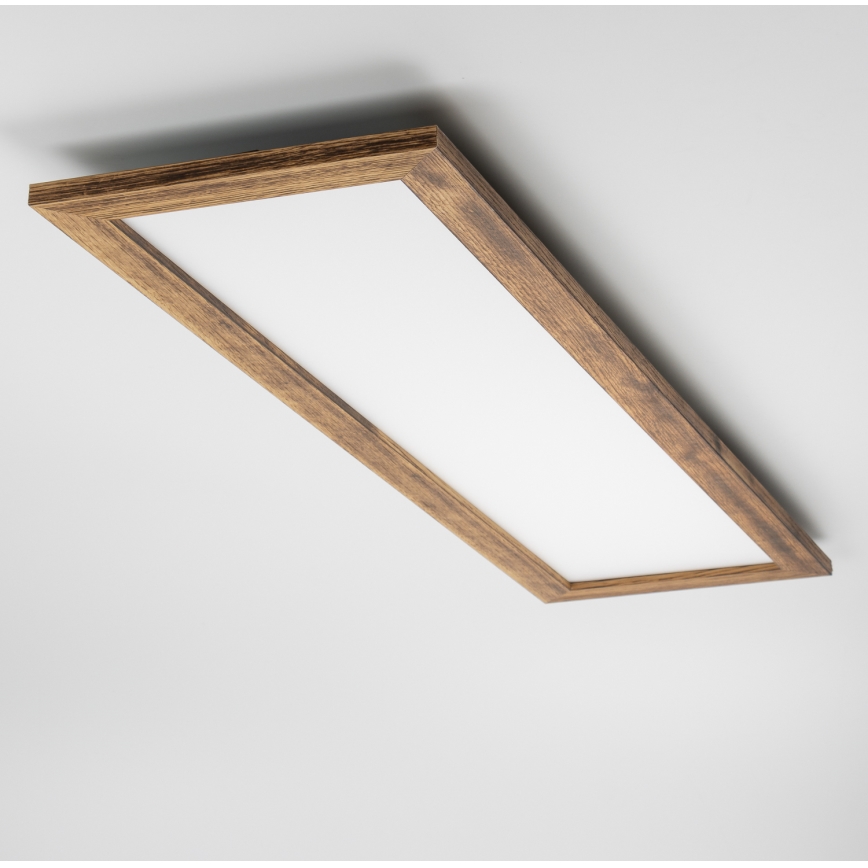 Brilagi - LED стельовий світильник з регулюванням яскравості SLIMFRAME WOOD LED/58W/230V 124x33,7 cm 3000-6000K коричневий + пульт дистанційного керування