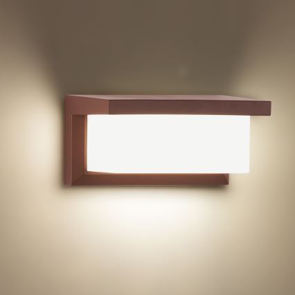 Brilagi - LED RGBW зовнішній настінний світильник BRICKY із регульованою яскравістю 1xE27/9W/230V 2700-6500K IP54 коричневий