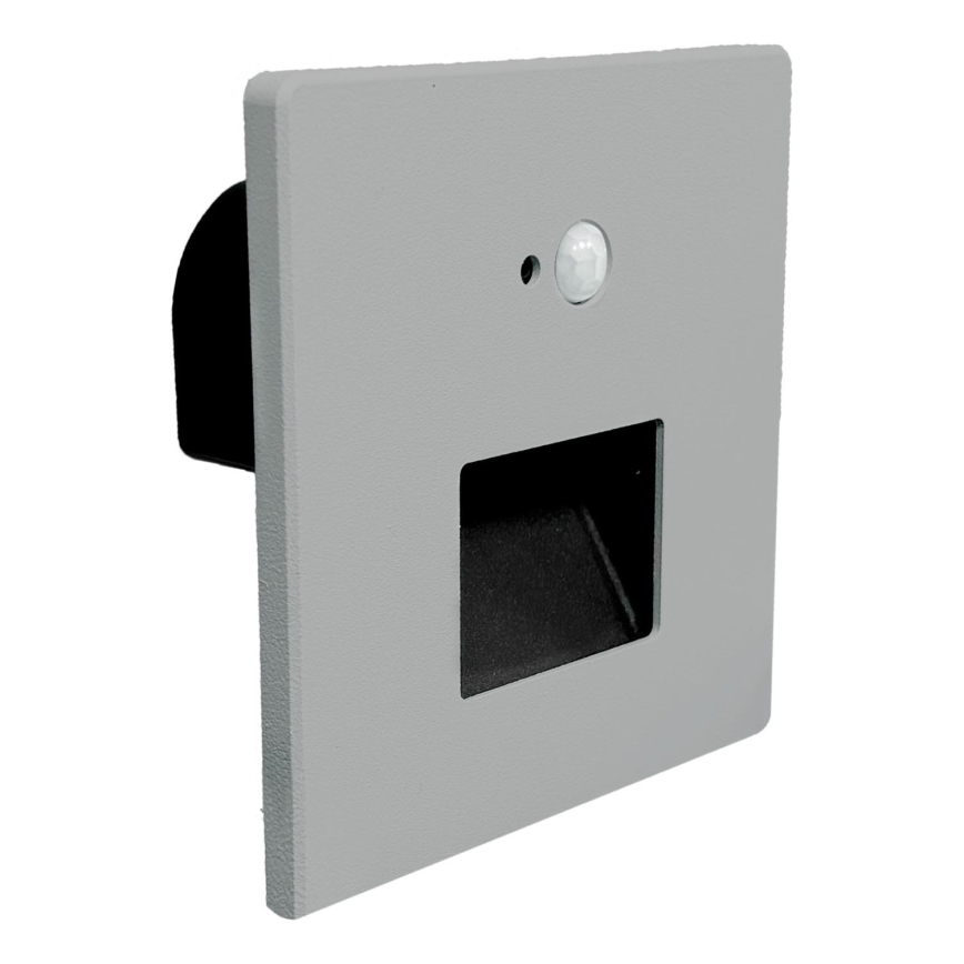 Brilagi - LED сходовий світильник із датчиком руху та датчиком сутінків JACK LED/3W/230V 3000/4000/6500K IP65 сірий