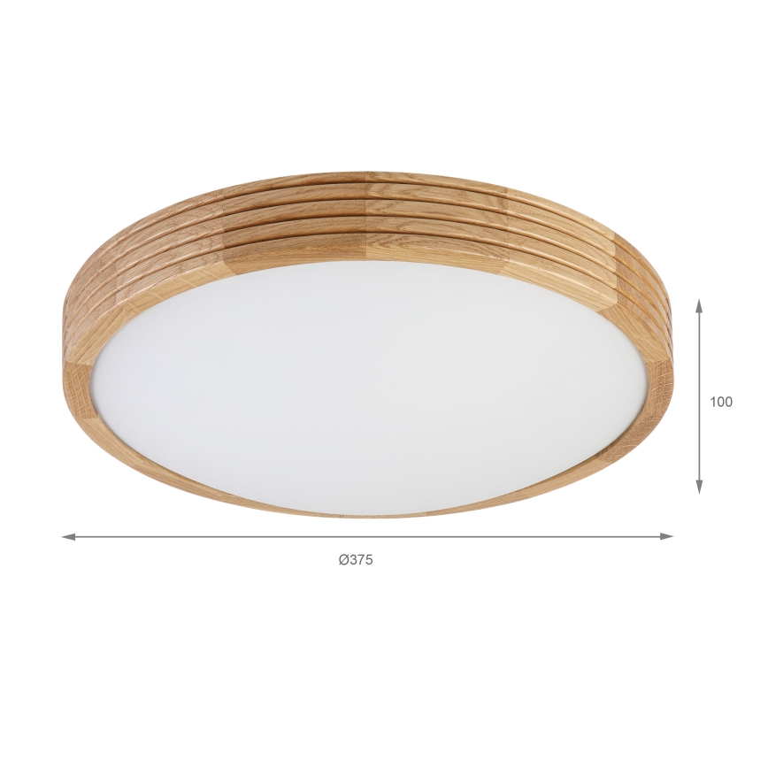 Brilagi - LED-стельовий світильник CARVALHO MODERN SLIM 2xE27/60W/230V діам. 37,5 см дуб