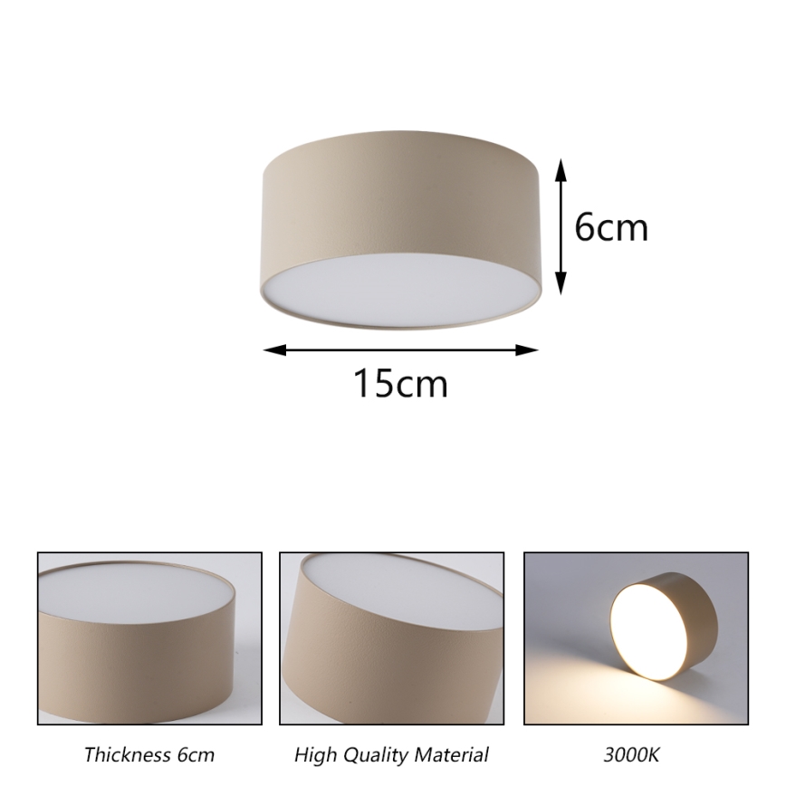 Brilagi - LED стельовий світильник для ванної кімнати FORIS LED/20W/230V Ø 15 см бежевий IP44