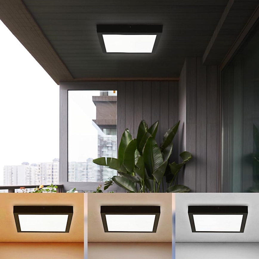 Brilagi - Світлодіодний стельовий світильник для ванної кімнати FRAME LED/24W/230V 30x30 см 3000/4000/6000K IP44 чорний