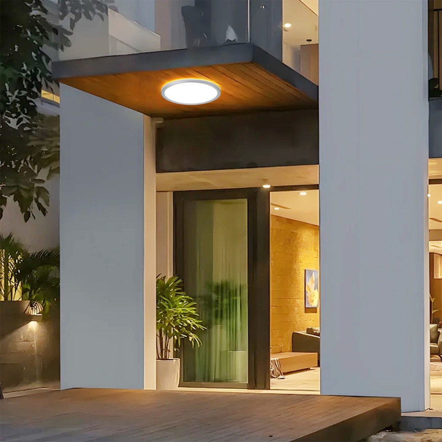 Brilagi - LED стельовий світильник для ванної кімнати ULTRA SLIM LED/24W/230V Ø 42 см сріблястий IP54