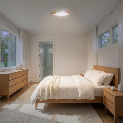 Брілагі - світлодіодний стельовий світильник ПІЛАНА LED/24W/230V дуб/білий 32x32 см
