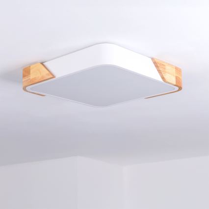 Брілагі - світлодіодний стельовий світильник ПІЛАНА LED/24W/230V дуб/білий 32x32 см
