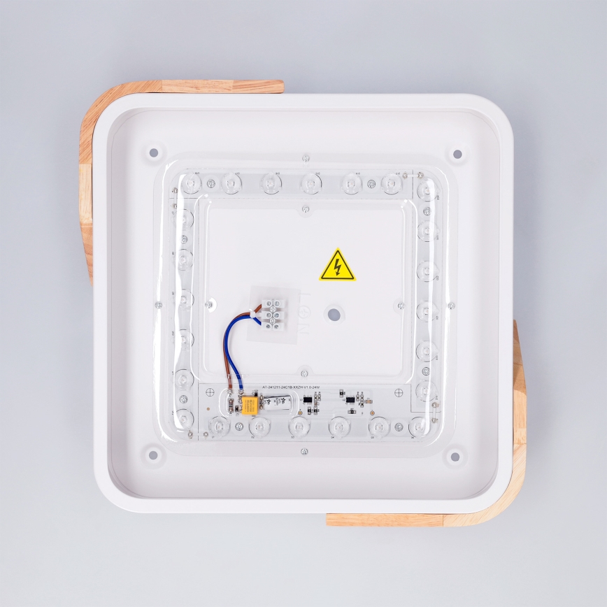 Брілагі - світлодіодний стельовий світильник ПІЛАНА LED/24W/230V дуб/білий 32x32 см