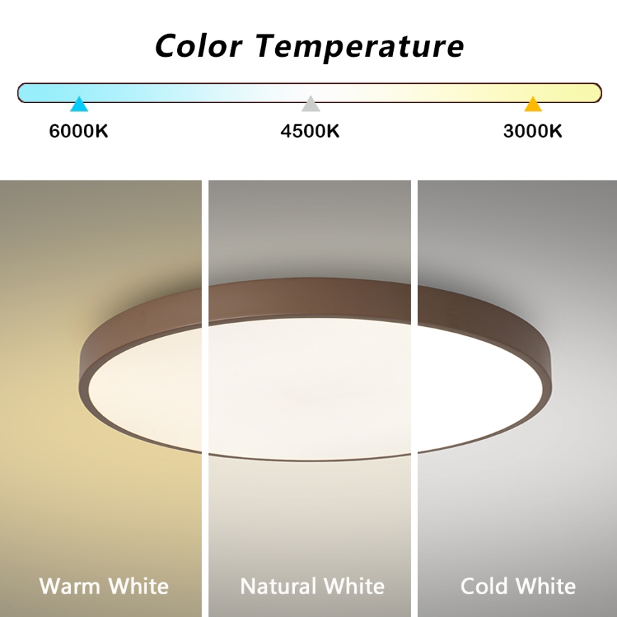 Брілагі - ЛЕД стельовий світильник ПУЛ ЛЕД/60 Вт/230 В 3000/4000/6000 К діаметр 60 см коричневий