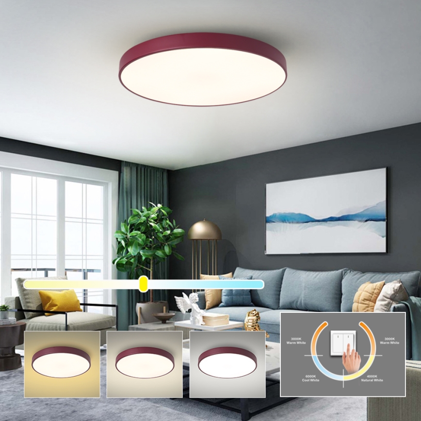 Brilagi - LED стельовий світильник POOL LED/60W/230V 3000/4000/6000K, діам. 60 см, бордовий