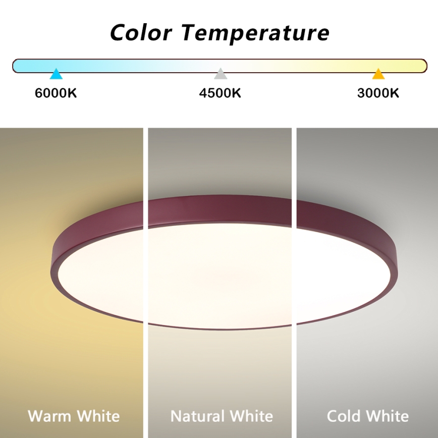 Brilagi - LED стельовий світильник POOL LED/60W/230V 3000/4000/6000K, діам. 60 см, бордовий