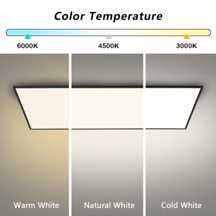 Brilagi - LED стельовий світильник SLIMFRAME LED/80W/230V 120x60 cm 3000/4000/6000K чорний