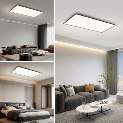 Brilagi - LED стельовий світильник SLIMFRAME LED/80W/230V 120x60 cm 3000/4000/6000K чорний