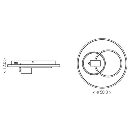 Brilagi - LED стельовий світильник з регулюванням яскравості UNITY LED/60W/230V + 1xGU10/3W 3000-6000K, діаметр 50 см, білий/чорний + пульт дистанційного керування