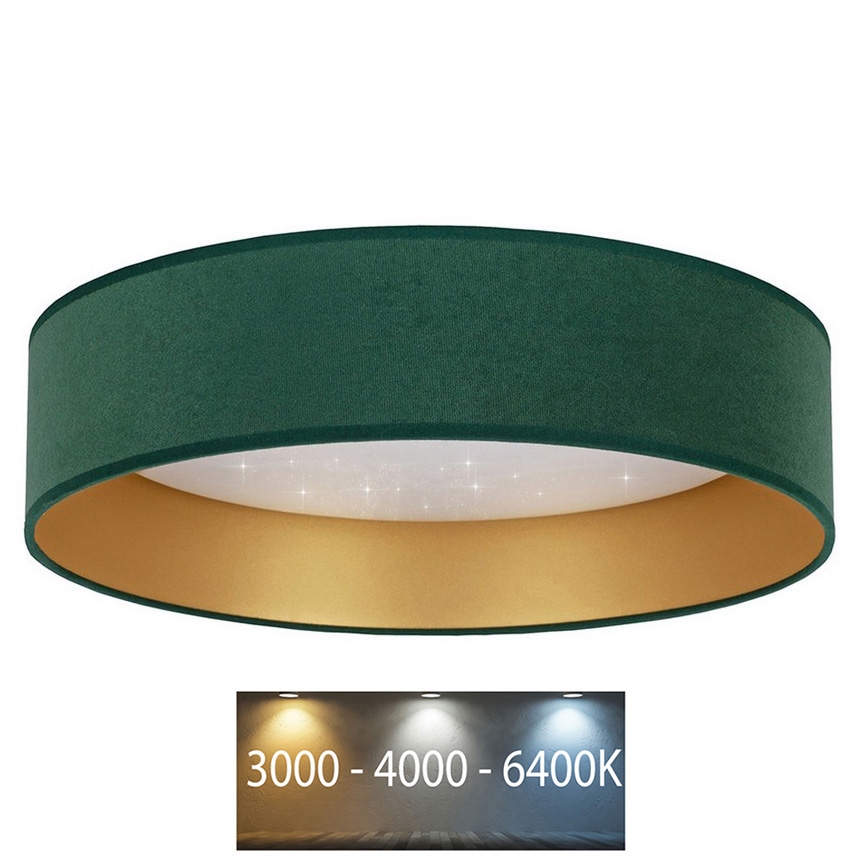 Brilagi - Світлодіодний стельовий світильник VELVET STAR LED/24W/230V діаметр 40 см  зелений/золотий