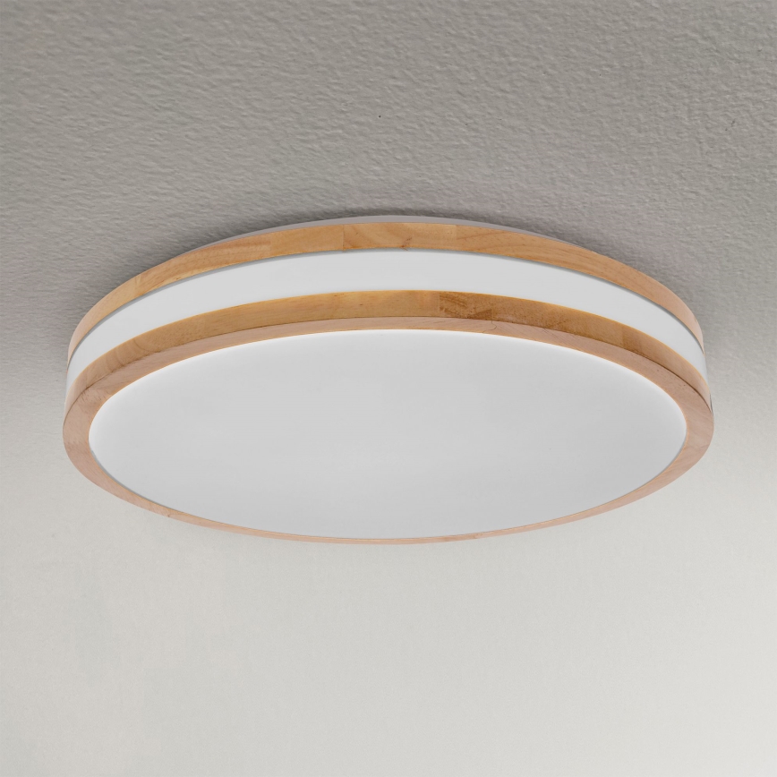 Brilagi - Світлодіодний стельовий світильник з регулюванням яскравості MOLINA LED/48W/230V 3000-6500K дуб діаметр 38 см + пульт дистанційного керування