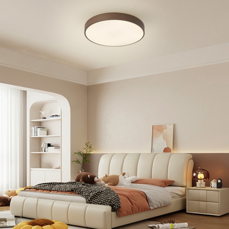 Brilagi - LED затемнюваний стельовий світильник POOL LED/48W/230V 3000-6000K діам. 40 см, коричневий + пульт дистанційного керування
