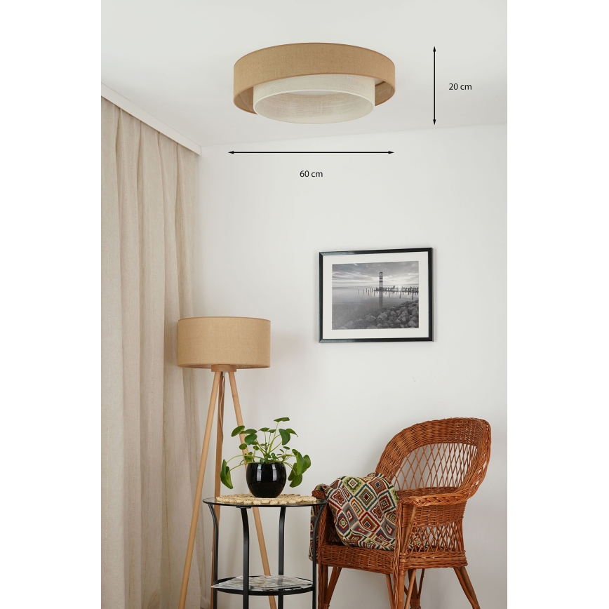 Brilagi - Світлодіодний стельовий світильник з регулюванням яскравості SHINE LED/24W/230V діаметр 60 см 3000/4000/6500K бежевий/кремовий + пульт дистанційного керування
