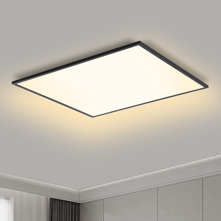 Brilagi - Світлодіодний стельовий світильник з регулюванням яскравості SLIMFRAME LED/58W/230V 60x60 см 3000-6000K чорний + пульт дистанційного керування