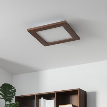 Brilagi - Світлодіодний стельовий світильник з регулюванням яскравості SLIMFRAME WOOD LED/25W/230V 34x34 cm 3000-6000K темно-коричневий + пульт дистанційного керування