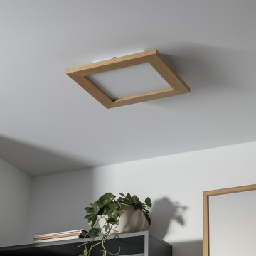 Brilagi - Світлодіодний стельовий світильник з регулюванням яскравості SLIMFRAME WOOD LED/25W/230V 34x34 см 3000-6000K коричневий + пульт дистанційного керування