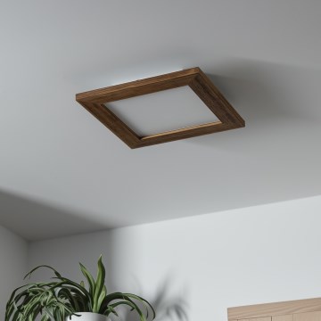 Brilagi - Світлодіодний стельовий світильник з регулюванням яскравості SLIMFRAME WOOD LED/25W/230V 34x34 см 3000-6000K коричневий + пульт дистанційного керування