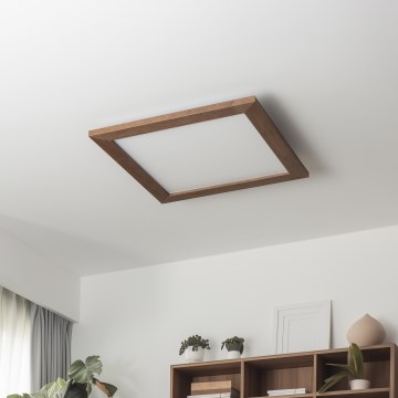 Brilagi - Світлодіодний стельовий світильник з регулюванням яскравості SLIMFRAME WOOD LED/36W/230V 49,5x49,5 см 3000-6000K темно-коричневий + пульт дистанційного керування