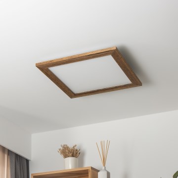 Brilagi - Світлодіодний стельовий світильник з регулюванням яскравості SLIMFRAME WOOD LED/36W/230V 49,5x49,5 см 3000-6000K коричневий + пульт дистанційного керування