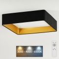 Brilagi - Світлодіодний стельовий світильник з регулюванням яскравості VELVET SQUARE LED/24W/230V 3000/4000/6500K + пульт дистанційного керування чорний