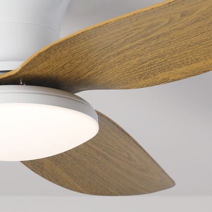 Brilagi - Світлодіодний стельовий вентилятор з регулюванням яскравості LED/30W/230V 3000-6500K білий/коричневий + пульт дистанційного керування