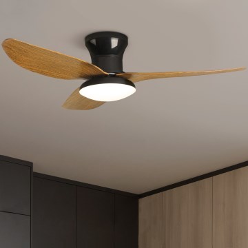 Brilagi - Світлодіодний стельовий вентилятор з регулюванням яскравості LED/30W/230V 3000-6500K чорний/коричневий + пульт дистанційного керування