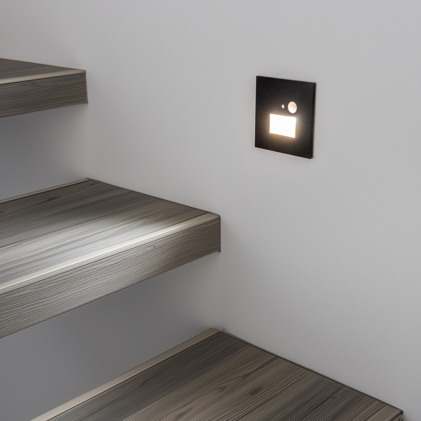 Brilagi - LED Світильник для сходів з датчиком руху JACK LED/1,5W/230V 3000K/4000K/6500K чорний