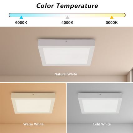 Brilagi - Світлодіодний стельовий світильник для ванної кімнати FRAME LED/24W/230V 30x30 см 3000/4000/6000K IP44 білий