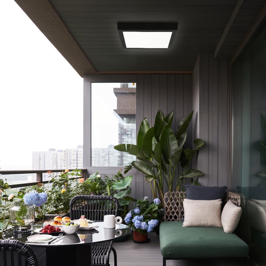 Brilagi - Світлодіодний стельовий світильник для ванної кімнати FRAME LED/24W/230V 30x30 см 3000/4000/6000K IP44 чорний