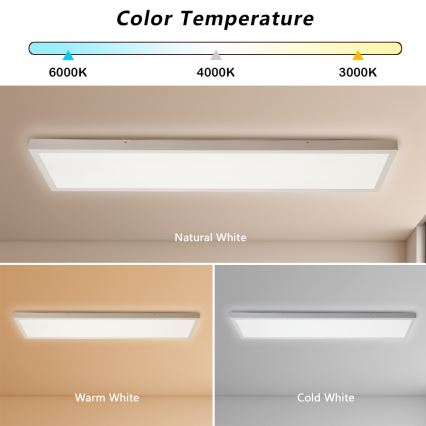 Brilagi - Світлодіодний стельовий світильник для ванної кімнати FRAME LED/50W/230V 30x120 см 3000/4000/6000K IP44 білий