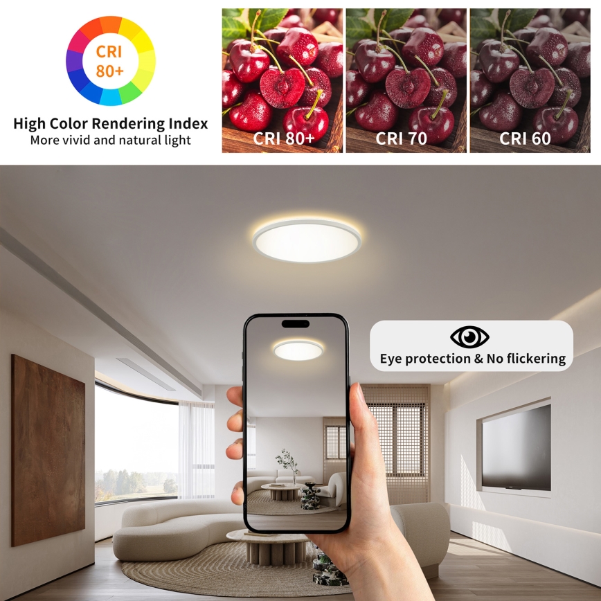 Brilagi - Світлодіодний стельовий світильник для ванної кімнати ULTRA SLIM LED/12W/230V діаметр 22,5 см білий IP54