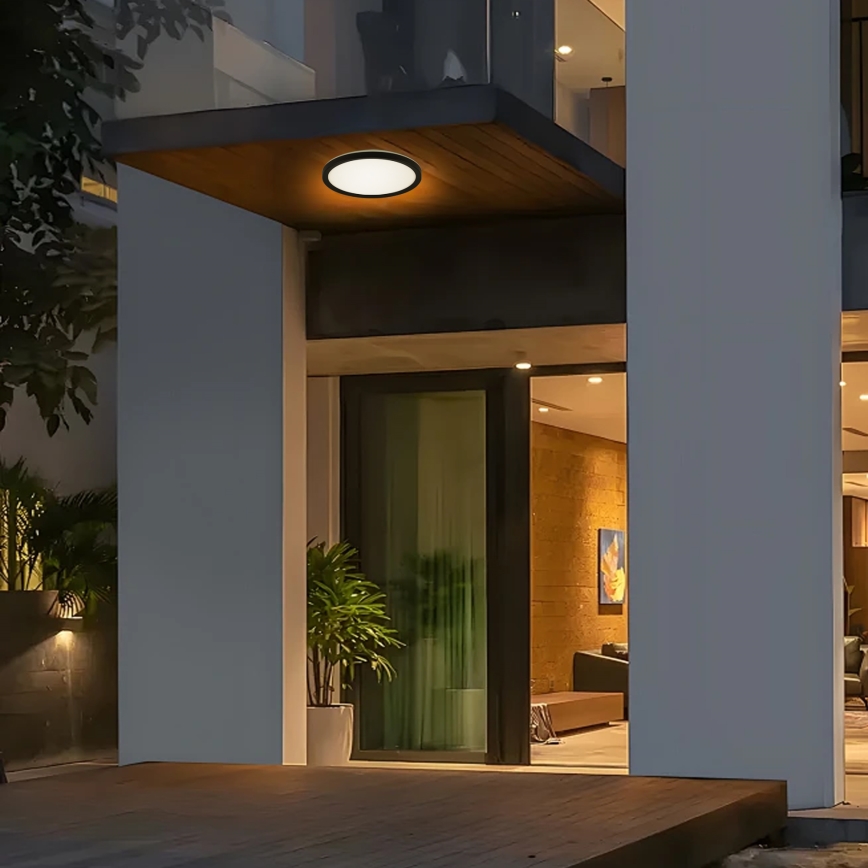 Brilagi - Світлодіодний стельовий світильник для ванної кімнати ULTRA SLIM LED/18W/230V діаметр 30 см чорний IP54
