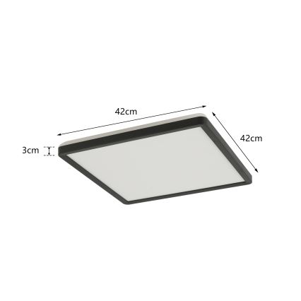 Brilagi - Світлодіодний стельовий світильник для ванної кімнати ULTRA SLIM LED/24W/230V 42x42 см чорний IP54