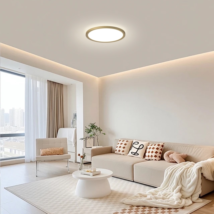 Brilagi - LED стельовий світильник для ванної кімнати ULTRA SLIM LED/12W/230V Ø 22,5 см золотистий IP54