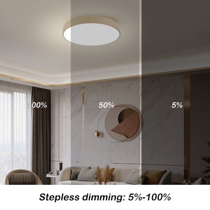 Brilagi - LED-стельовий світильник з регулюванням яскравості POOL LED/60W/230V 3000-6000K діаметр 60 см, бежевий + пульт дистанційного керування