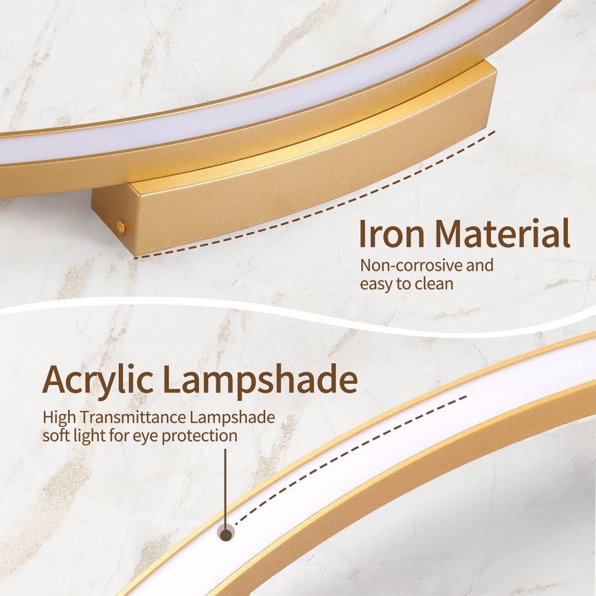 Brilagi - димований LED стельовий світильник PORTOFINO LED/85W/230V 3000-6000K діаметр 120 см золотистий + пульт дистанційного керування