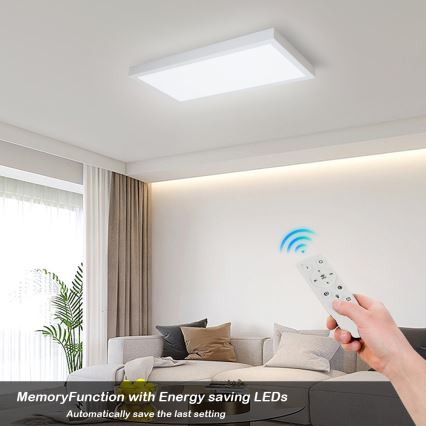 Brilagi - Стельовий LED світильник для ванної з регулюванням яскравості FRAME SMART LED/30W/230V 30x60 cm 3000-6000K IP44 білий + пульт дистанційного керування
