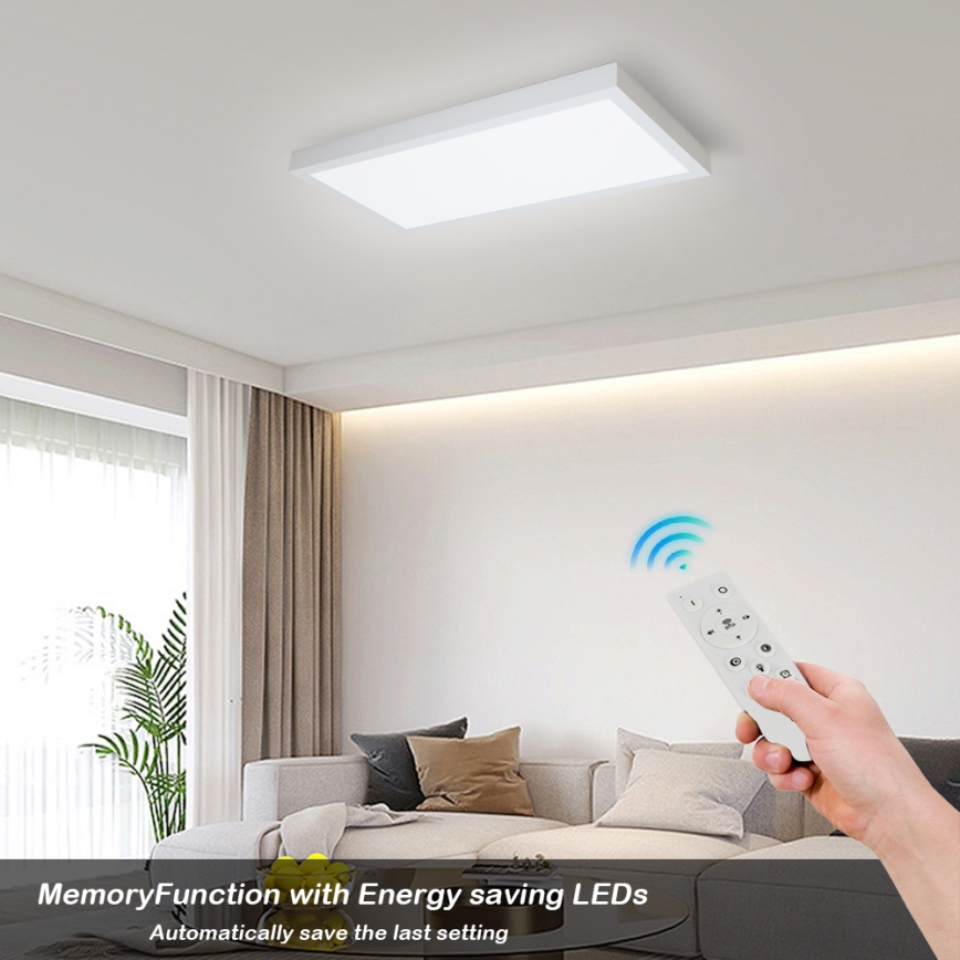 Brilagi - Стельовий LED світильник для ванної з регулюванням яскравості FRAME SMART LED/30W/230V 30x60 cm 3000-6000K IP44 білий + пульт дистанційного керування
