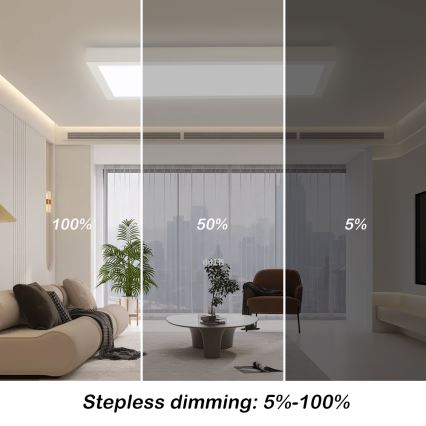 Brilagi - Стельовий LED світильник для ванної з регулюванням яскравості FRAME SMART LED/30W/230V 30x60 cm 3000-6000K IP44 білий + пульт дистанційного керування