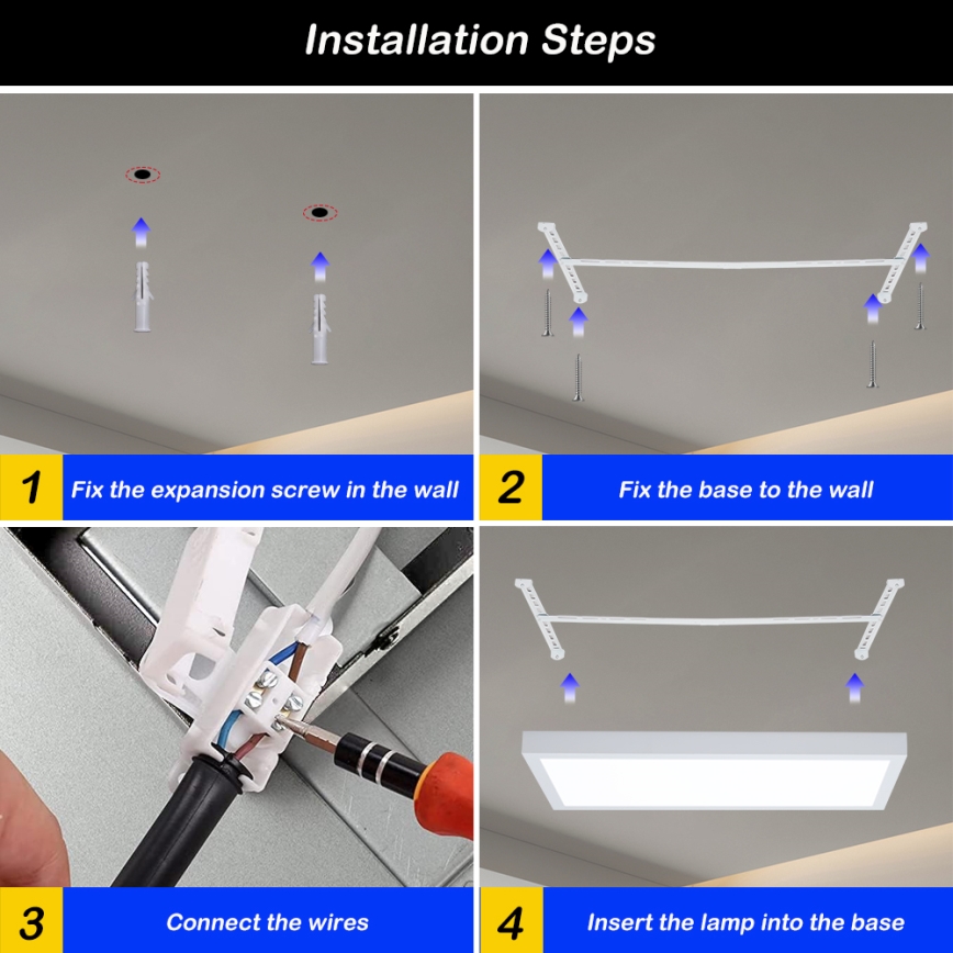 Brilagi - Стельовий LED світильник для ванної з регулюванням яскравості FRAME SMART LED/30W/230V 30x60 cm 3000-6000K IP44 білий + пульт дистанційного керування