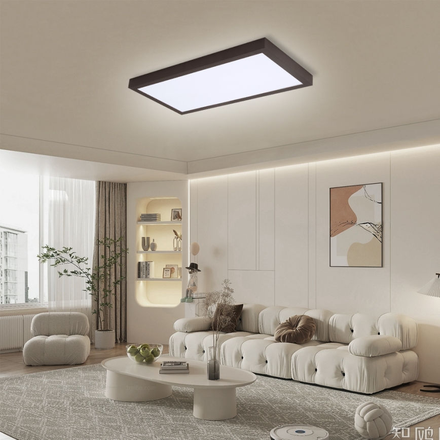 Brilagi - Стельовий LED світильник для ванної з регулюванням яскравості FRAME SMART LED/30W/230V 30x60 см 3000-6000K  IP44 чорний  + пульт дистанційного керування