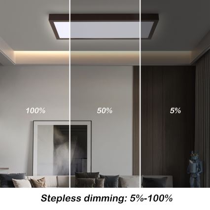Brilagi - Стельовий LED світильник для ванної з регулюванням яскравості FRAME SMART LED/30W/230V 30x60 см 3000-6000K  IP44 чорний  + пульт дистанційного керування