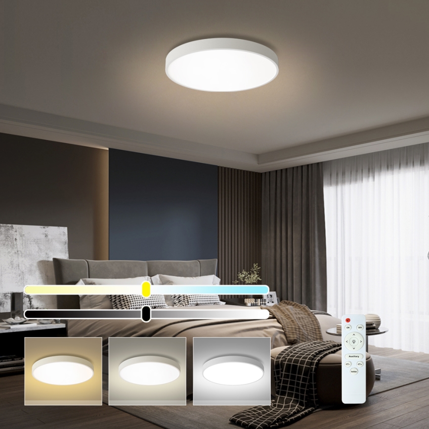 Brilagi - LED регульований стельовий світильник POOL LED 60 Вт/230 В 3000-6000 К діаметр 60 см білий + пульт дистанційного керування