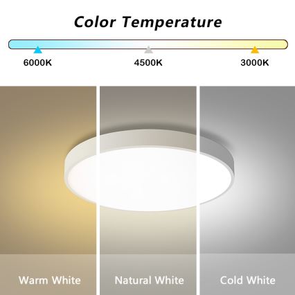 Brilagi - LED регульований стельовий світильник POOL LED 60 Вт/230 В 3000-6000 К діаметр 60 см білий + пульт дистанційного керування